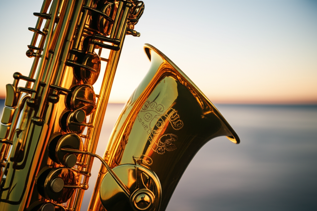 Saxofón en primer plano
